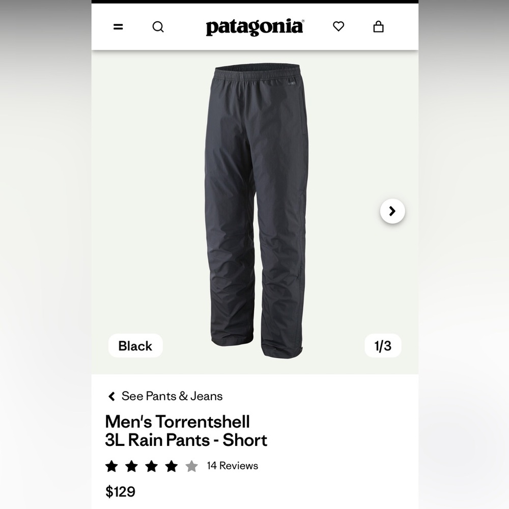 Patagonia Torrentshell 3L Rain Pants